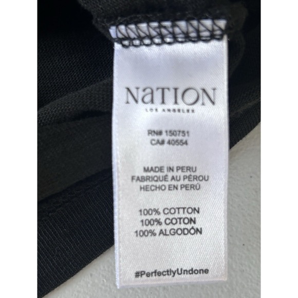 Nation Ltd Roya Ruched Top in Jet Black Size‎ XS Ruffle Shirring Cotton Boho - Picture 8 of 11